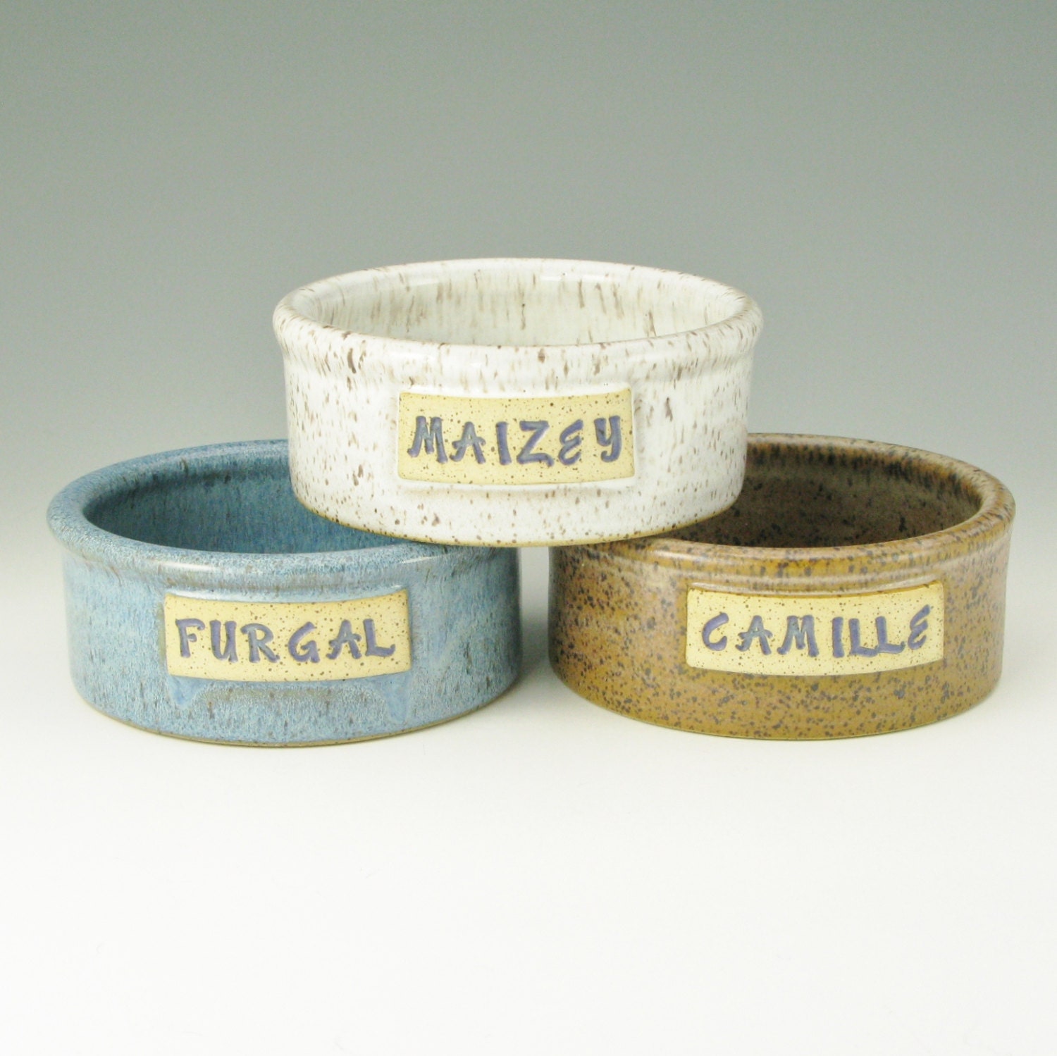 Personalized Cat Bowl, Dog Bowl, Rabbit Bowl, Large Pet Bowl, MultiColor Variety, 9 Inch, Personalize To Order