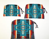 Purse Organizer Bags Zippered Pouches Turquoise Chief Joseph Wool