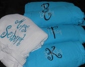 Bridesmaid Robes Set of 6 personalized waffle weaved robes...