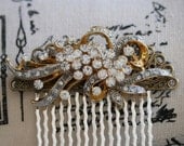 Bridal Wedding Hair Comb, Gold Hair Comb, Handmade Bridal Hair Accessories, Hair Comb, Vintage style, Wedding, Hair Comb, Bridal Comb