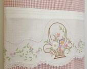 Recycled Vintage Pillowcase to Upcycled Tea Towel - Dainty Beauty - Homespun Home Decor