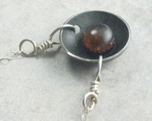 Pot of Amber - Blackened Sterling Silver and Amber Necklace