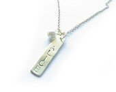 Customize Bar Rectangle Necklace Personalized Hand Stamped name initial word Jewelry birthday wedding