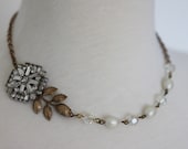 Wedding Necklace, Vintage Jewelry, Pearl Necklace,  Bead Necklace