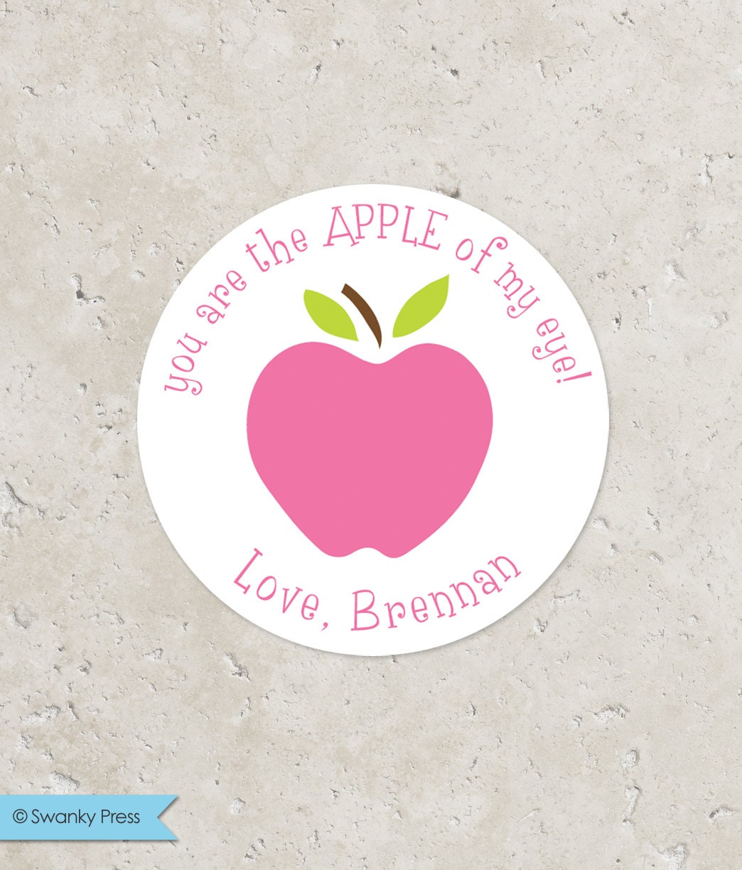 Valentine Stickers . You are the APPLE of my eye . for Favors, Treat Bags and Envelope Seals Il_570xn