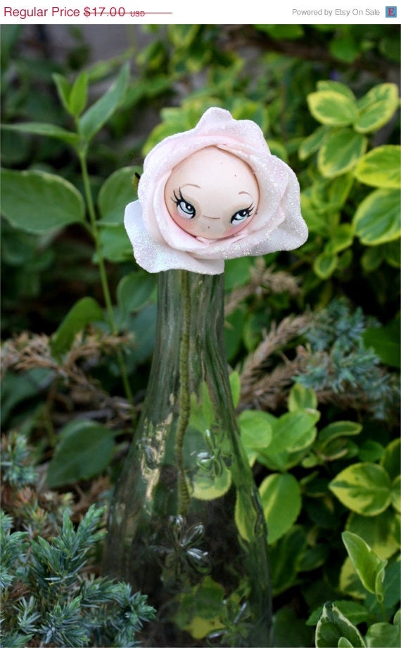Pink Rose 3 of 6 --Paper Mache Doll Gift