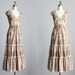 Floral Maxi Dress 1970s Vintage Victor Costa Prairie Sun Dress