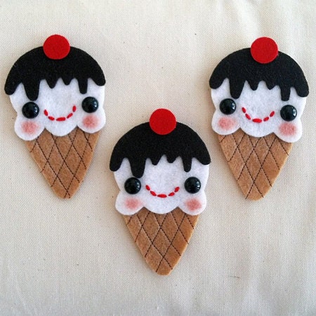 Ice Cream Brooch or Hair Clip - You Choose