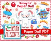 Printable Bunny Paper Doll PDF - Instant Download