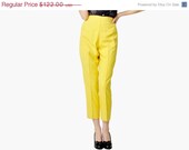 SALE - Vintage Oleg Cassini Yellow Silk Pants