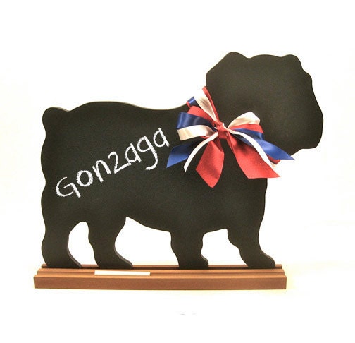 BULLDOG SHAPED CHALKBOARD  - University of Georgia, Butler, Georgetown, Yale, Fresno State, Gonzaga - Perfect for a Student or a Special Fan