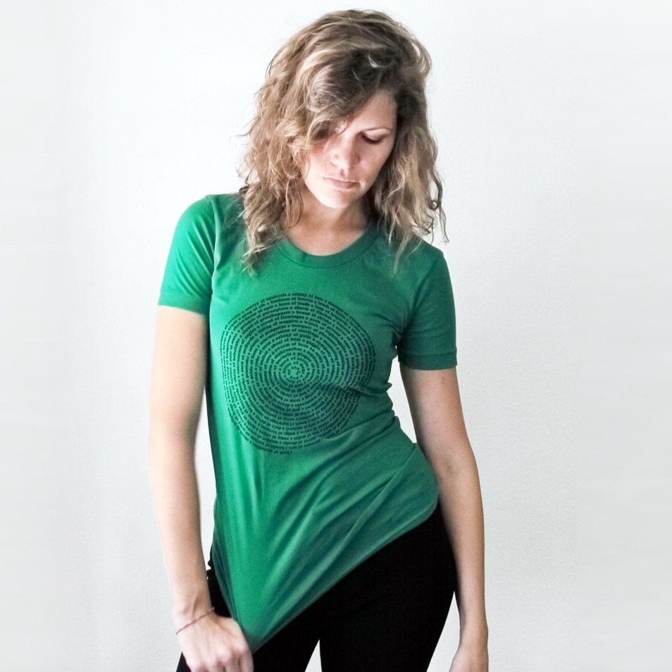 Animal Lover Womens T-shirt in Kelly Green : gift for her, emerald fashion clothing, typography