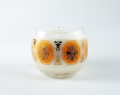 Clean Laundry Soy Wax Candle in a Reused, Mid-Century Modern Glass