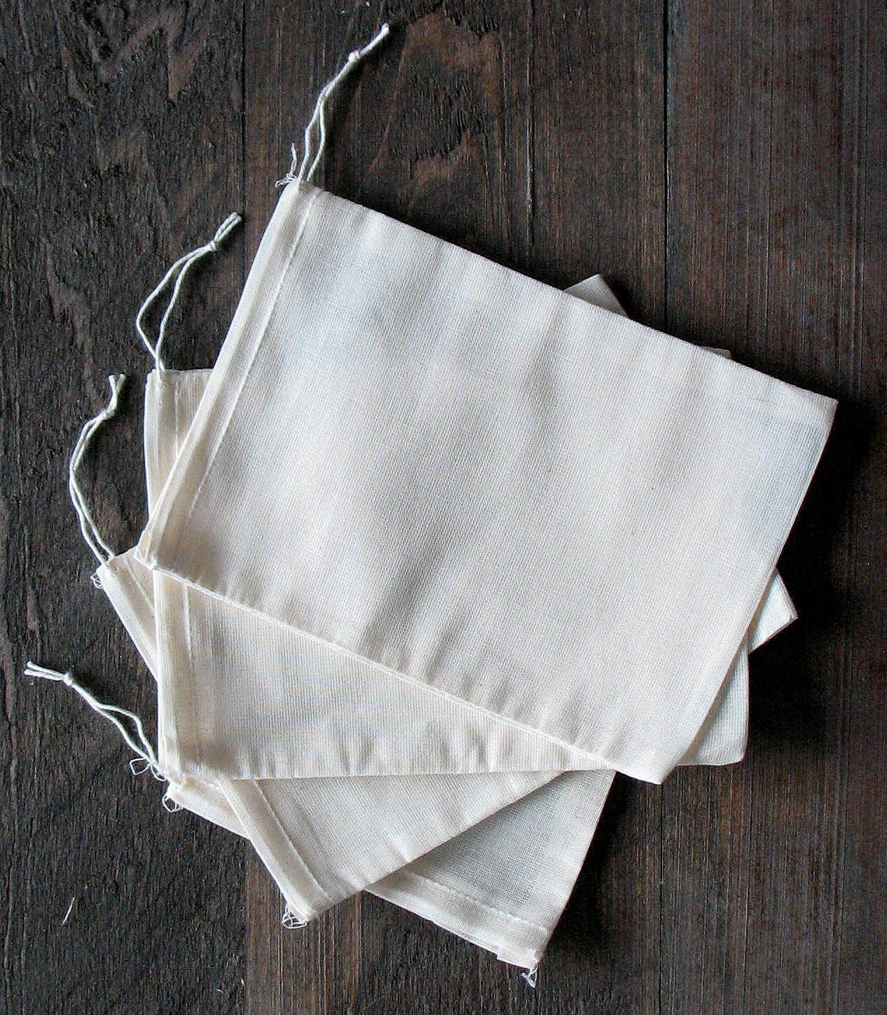 50 count 5x7 inch Natural Cotton Muslin Drawstring Bags