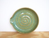 Stoneware Ceramic Spoon Rest in Spring Green Glaze