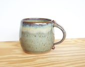 Stoneware Coffee Cup - Ceramic Pottery Mug in Fog Glaze
