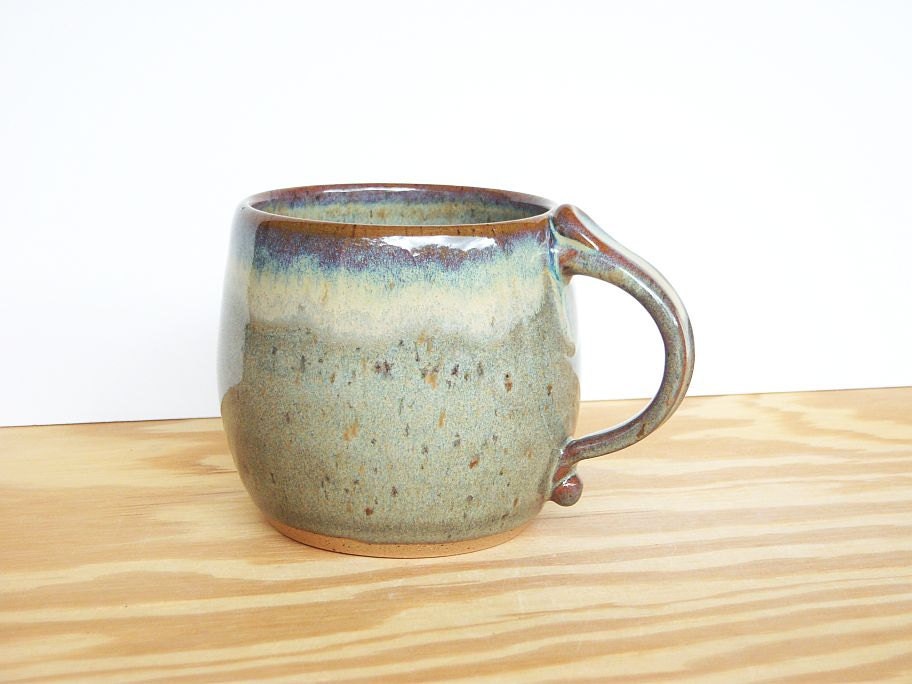 Stoneware Coffee Cup - Ceramic Pottery Mug in Fog Glaze