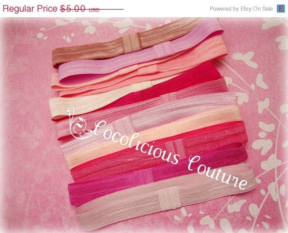 40% OFF SUPER SALE Pink Elastic Headband Set
