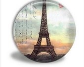 Pocket Mirror with Velour Bag - EIFFEL TOWER SUNSET
