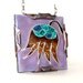 Cloisonne Necklace Jacobean Tulip Purple Brown Copper Enamel