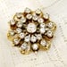 Kramer signed brooch clear rhinestones downton abbey style wedding bridal