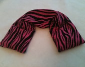 Hot Cold Therapy Wrap / Unscented Flaxseed - Zebra Hot Pink