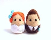 Personalized Wedding Couples, Mini Plushies, Great for Cake Toppers and Gifts