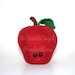 Small Stuffed Red Apple Plush Food, with Happy Smile, Great for Teacher Gifts