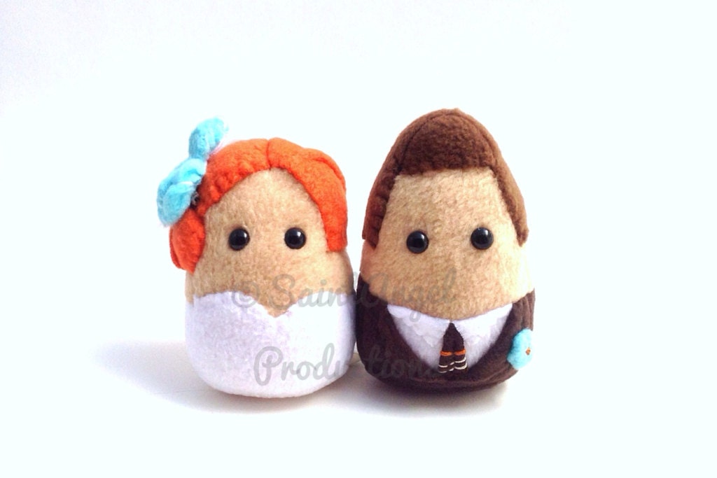 Personalized Wedding Couples, Mini Plushies, Great for Cake Toppers and Gifts