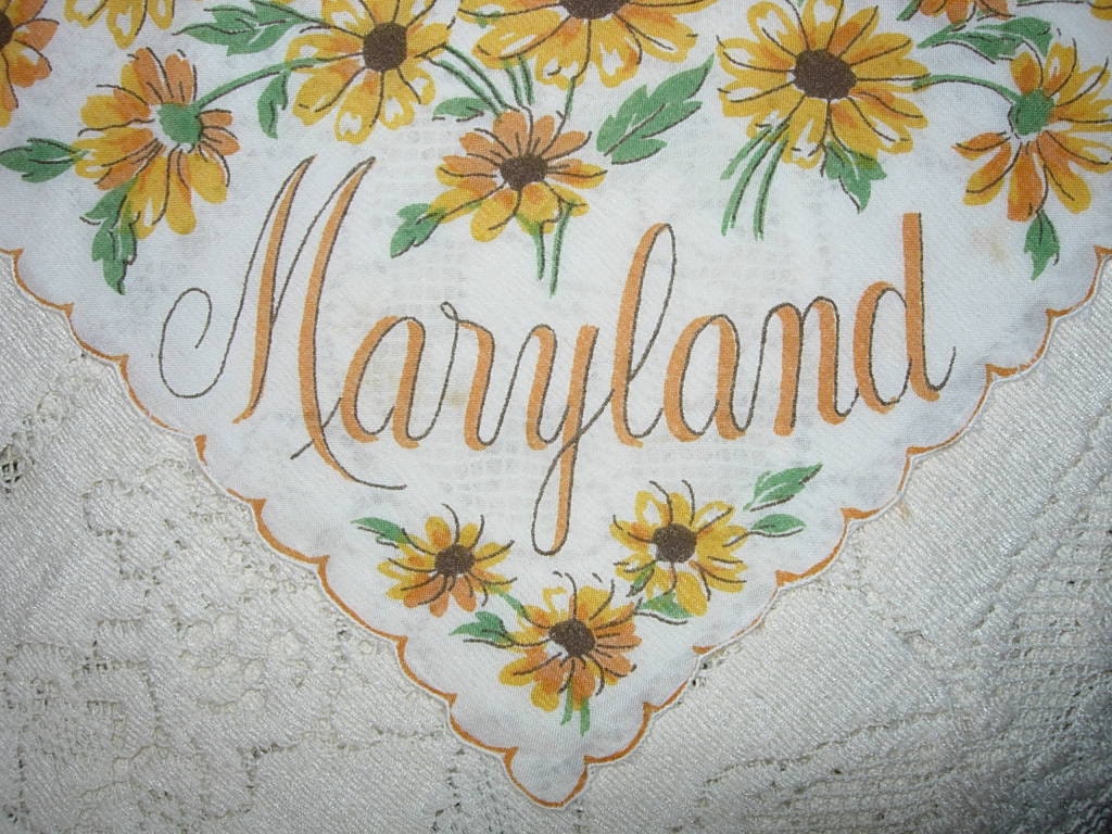 Vintage Maryland Hanky - Handkerchief Hankie
