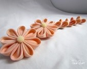 Kanzashi Fabric Flower Clips - Just Peachy