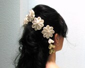 Kanzashi Fabric Flower Clip Set - Spring Sprite