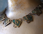 Reduced Vintage Signed Mexican Sterling Silver Parure Inlaid Stone Beto Unusual Necklace Bracelet Earrings