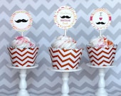 Mustache Bash Girl Birthday Cupcake Topper Kit