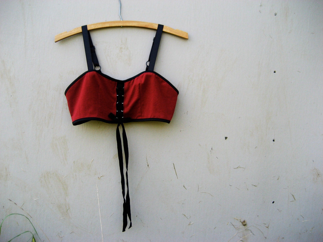 Blood Love Red Prop Top Soft Cup Bralette size Medium Ready to Ship