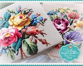 Pair of Vintage ROSE BOUQUETS Needlepoint Canvases - Ready to Finish - Unused
