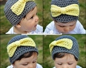 Instant Download Bow Hat PDF PATTERN, Multiple Sizes