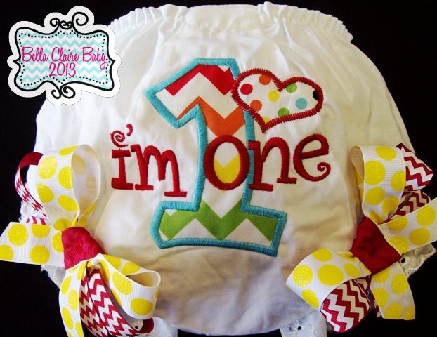 Chevron Rainbow Birthday Heart Diaper Cover for girls Initial applique Custom design- Sparkle Bloomers Chevron Bows