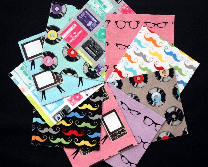 5 inch squares Geekly Chic fabric from Riley Blake