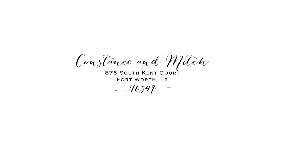 Return Address Stamp - SELF INKING Rubber Stamp - hand calligraphy style - Constance and Mitch Design