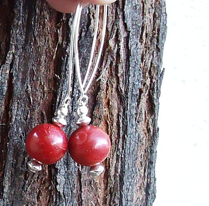 Long Sponge Coral Earrings
