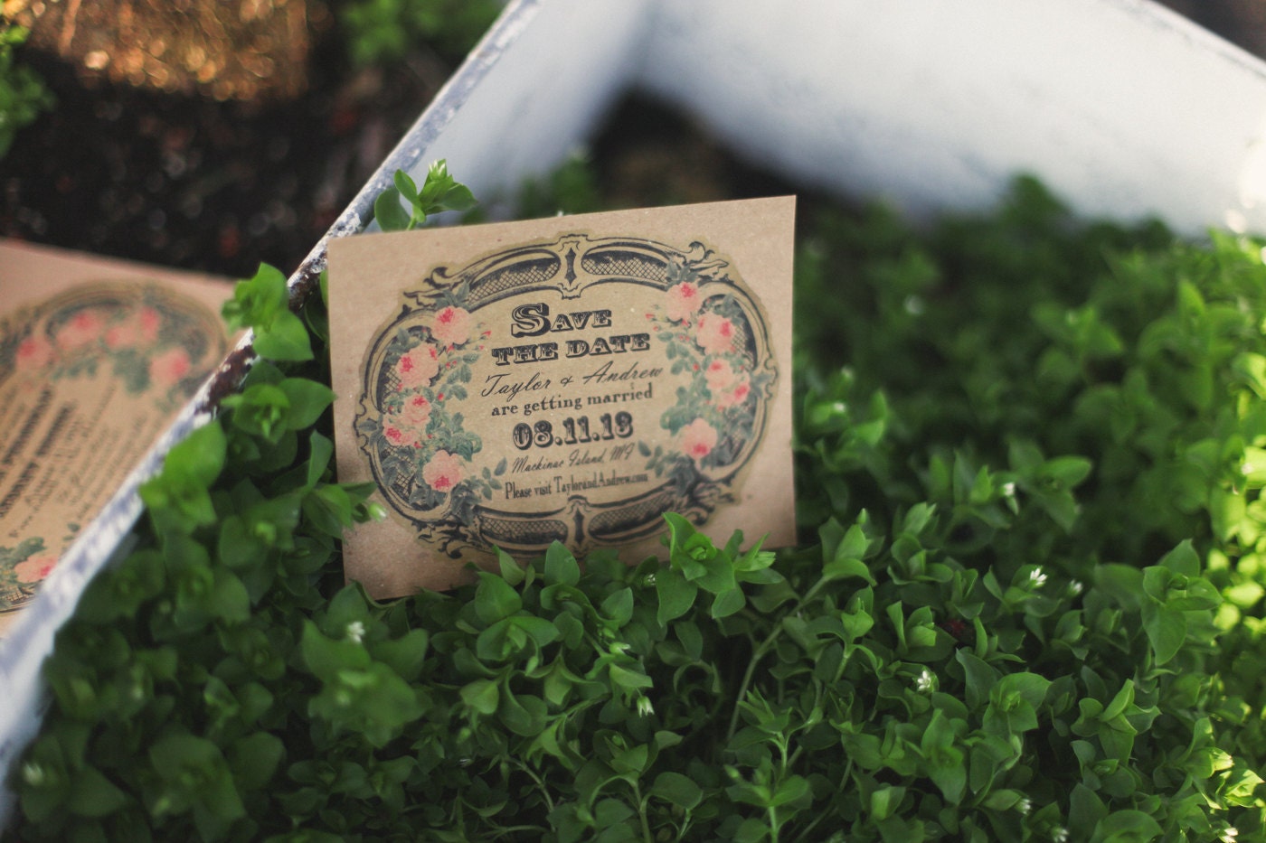 save the date cards Wedding Invitation Vintage Perfume label