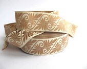 3 yards HEPPLEWHITE GARLAND Jacquard trim in beige on ecru. 1 3/8 inch wide. 354-A