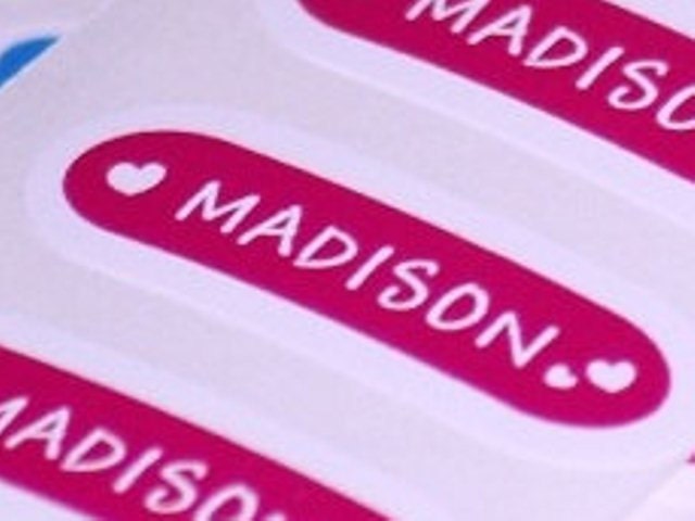 The MEGAN  Set - HEARTS - Vinyl Name Labels - 30 qty - Waterproof for kids