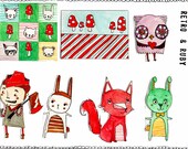 Minty Sweet Woodland Handmade Sticker Set