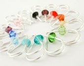 20 gauge Sterling Heart Piercing with Swarovski Crystal - You Pick Color - Cartilage Piercing or Regular Earring