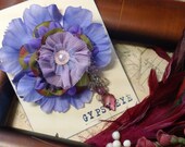 Juliana- purple and olive tribal hair flower