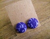 button earrings - eggplant and orchid swirls