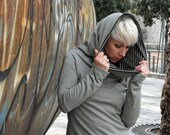 Sweatshirt  for women deep high collar/hoodie//modern fashion street style