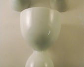 3 White Porcelain Egg or Sake Cups Contemporary Style